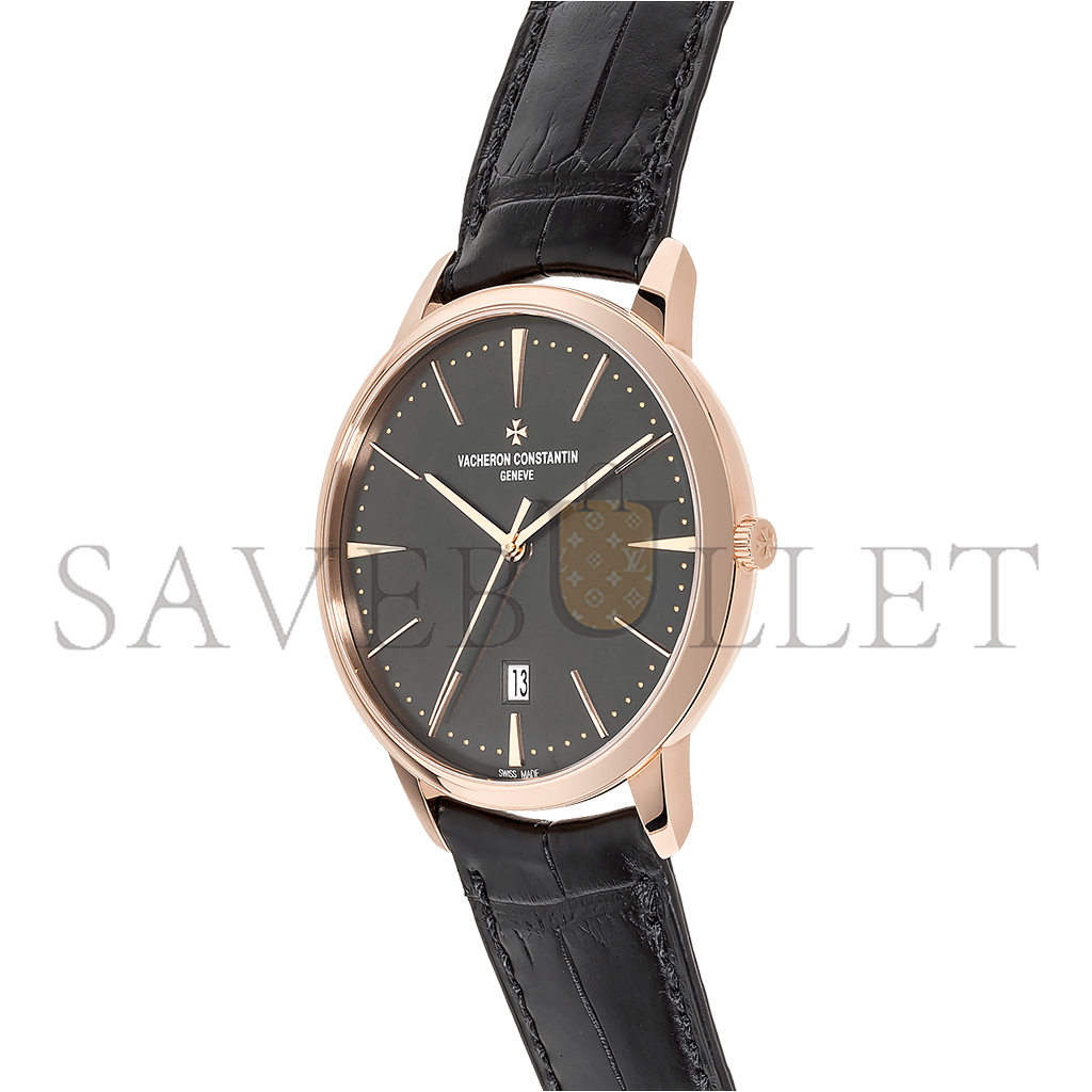 vacheron co*sta*t*n patrimony date rose gold auT0matic 40 mm watch 85180/000r-9166
